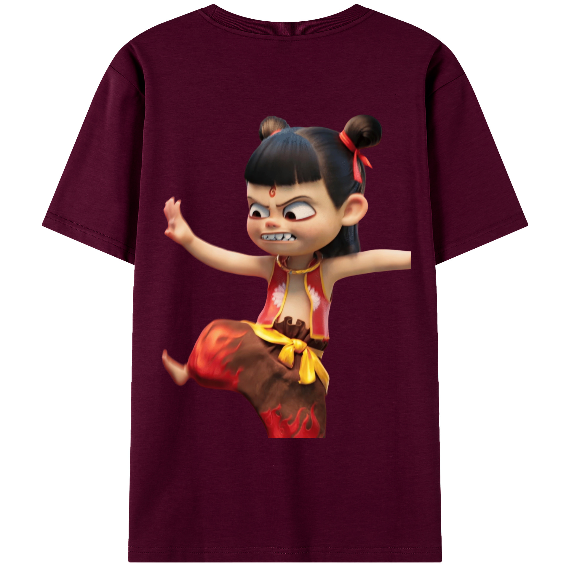 （画像用） Ne Zha 2 ナタ 魔童の大暴れ レディース半袖Tシャツ(バックプリント)